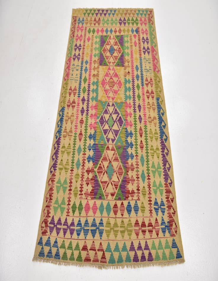 Detail image of  3' 10 x 6'  Hand Woven Kilim Maymana Wool Rug