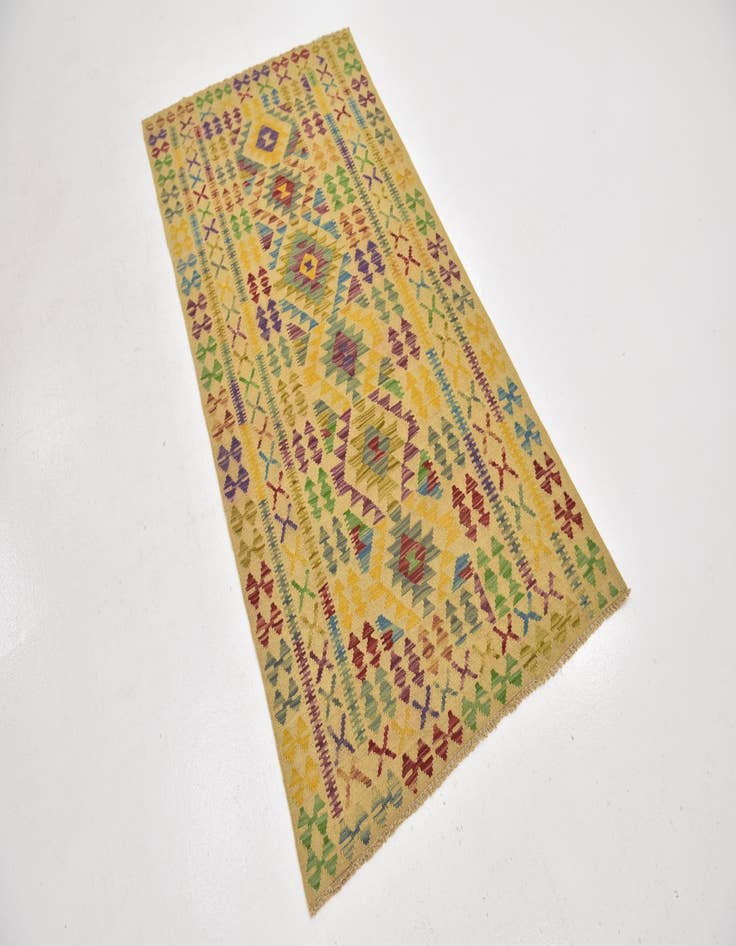 Detail image of  3' 3 x 6' 4  Hand Woven Kilim Maymana Wool Rug