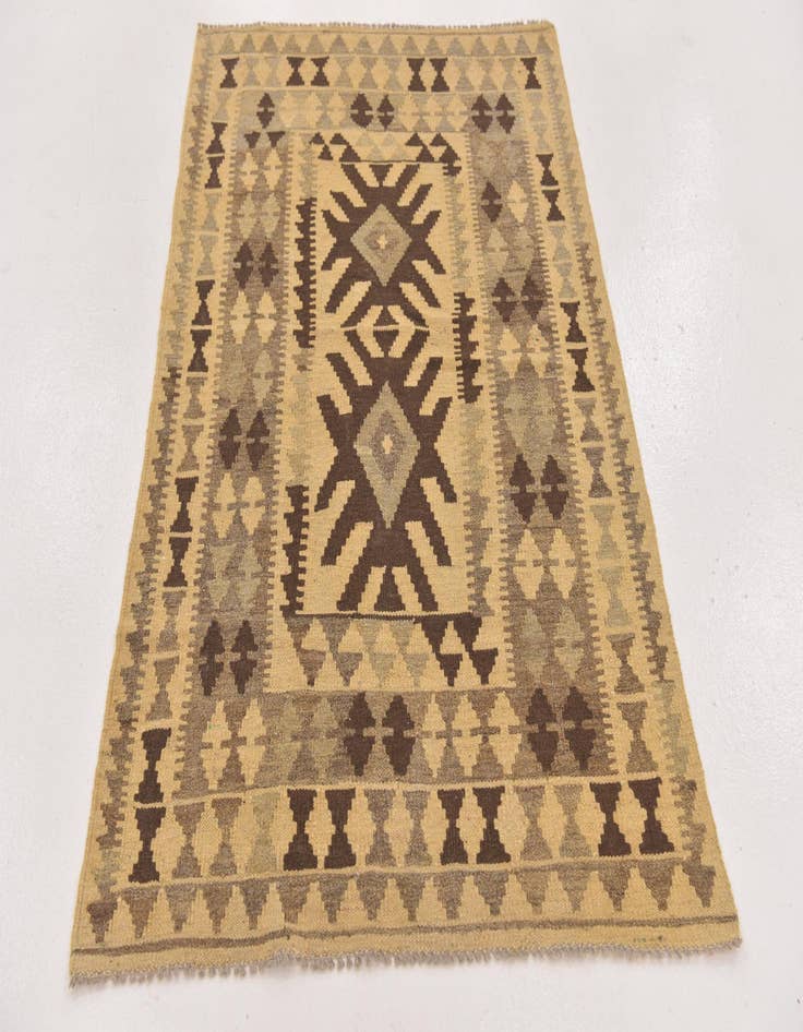 Detail image of  3' 3 x 5'  Hand Woven Kilim Maymana Wool Rug