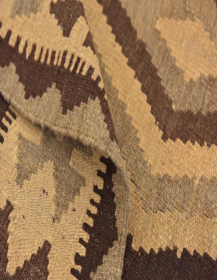 Detail image of  3' 4 x 5' 4  Hand Woven Kilim Maymana Wool Rug