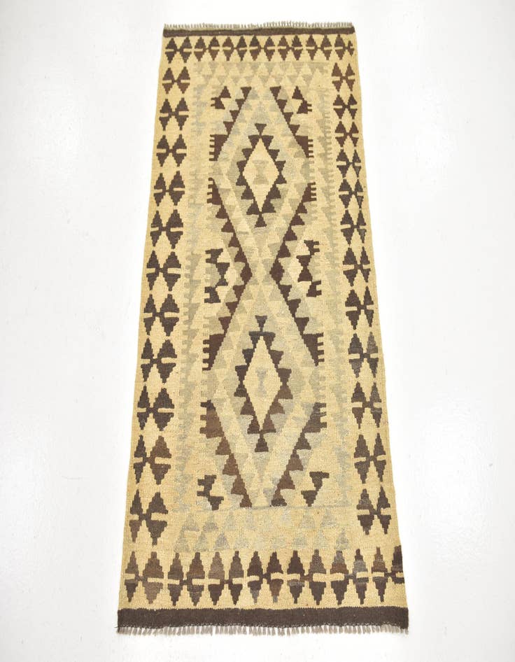 Detail image of  2' 9 x 4'  Hand Woven Kilim Maymana Wool Rug