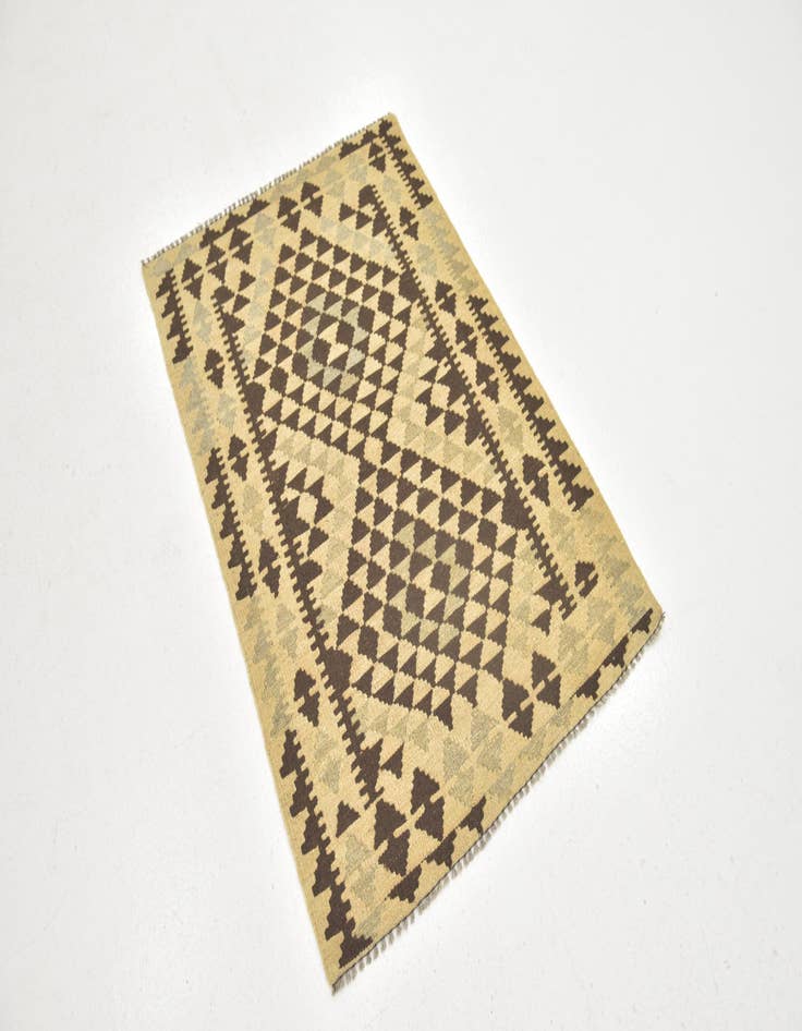 Detail image of  2' 9 x 4'  Hand Woven Kilim Maymana Wool Rug