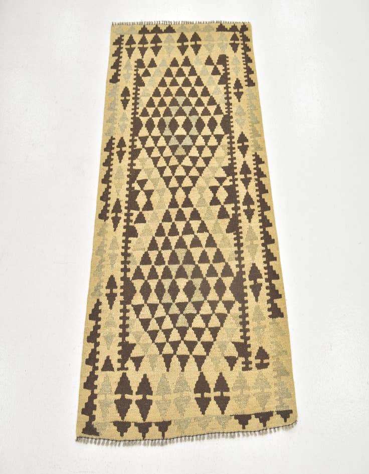 Detail image of  2' 9 x 4'  Hand Woven Kilim Maymana Wool Rug