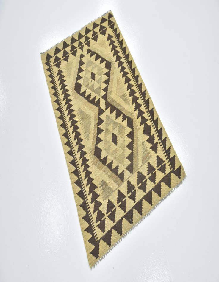 Detail image of  2' 8 x 4'  Hand Woven Kilim Maymana Wool Rug