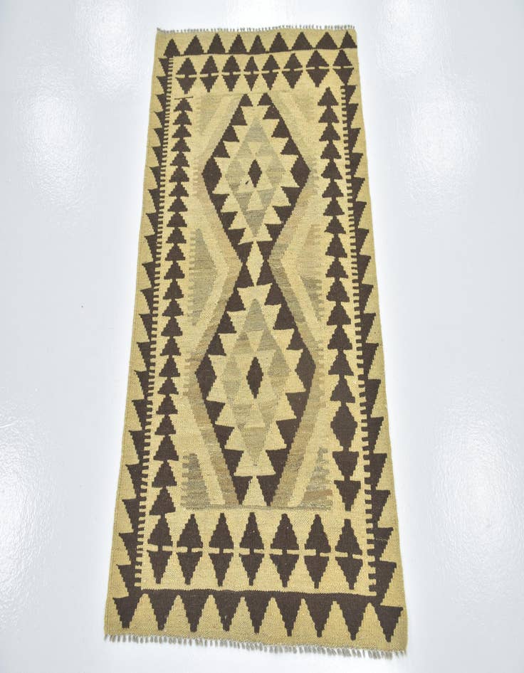 Detail image of  2' 8 x 4'  Hand Woven Kilim Maymana Wool Rug