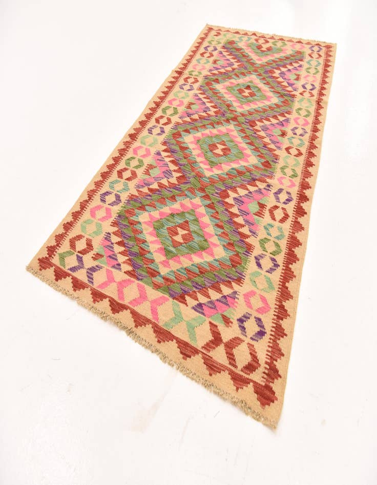 Detail image of  3' 5 x 6' 3  Hand Woven Kilim Maymana Wool Rug