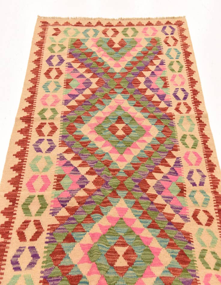 Detail image of  3' 5 x 6' 3  Hand Woven Kilim Maymana Wool Rug