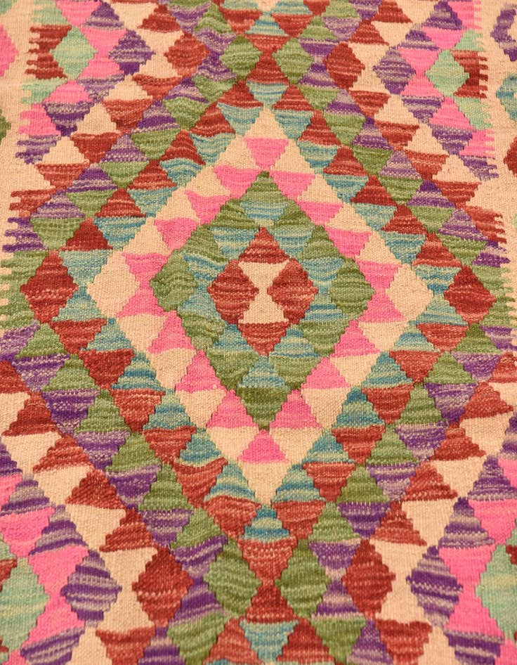 Detail image of  3' 5 x 6' 3  Hand Woven Kilim Maymana Wool Rug