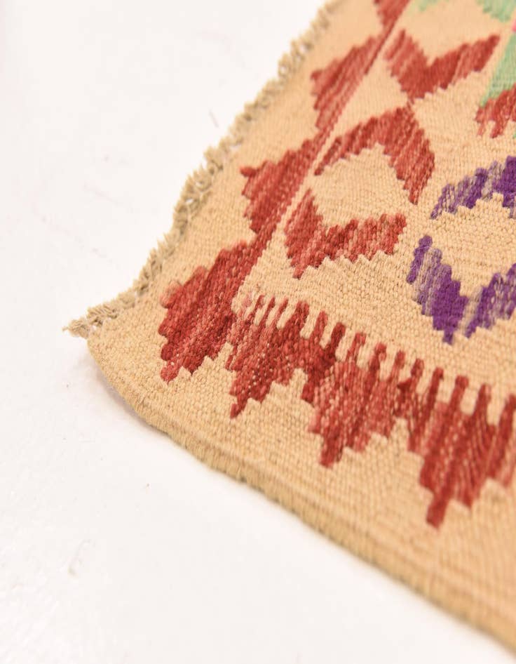 Detail image of  3' 5 x 6' 3  Hand Woven Kilim Maymana Wool Rug