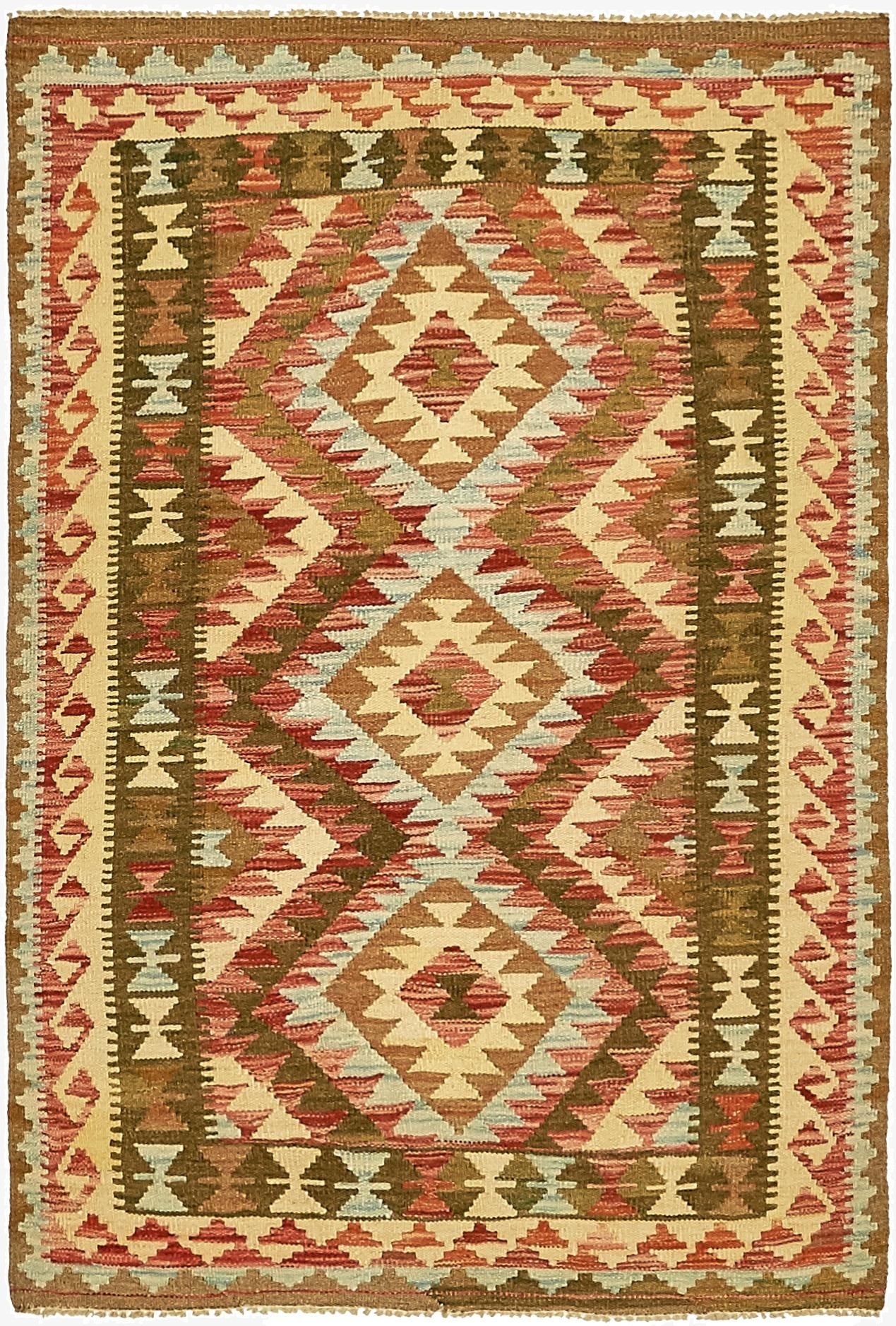  3' 3 x 4' 10  Hand Woven Kilim Maymana Wool Rug