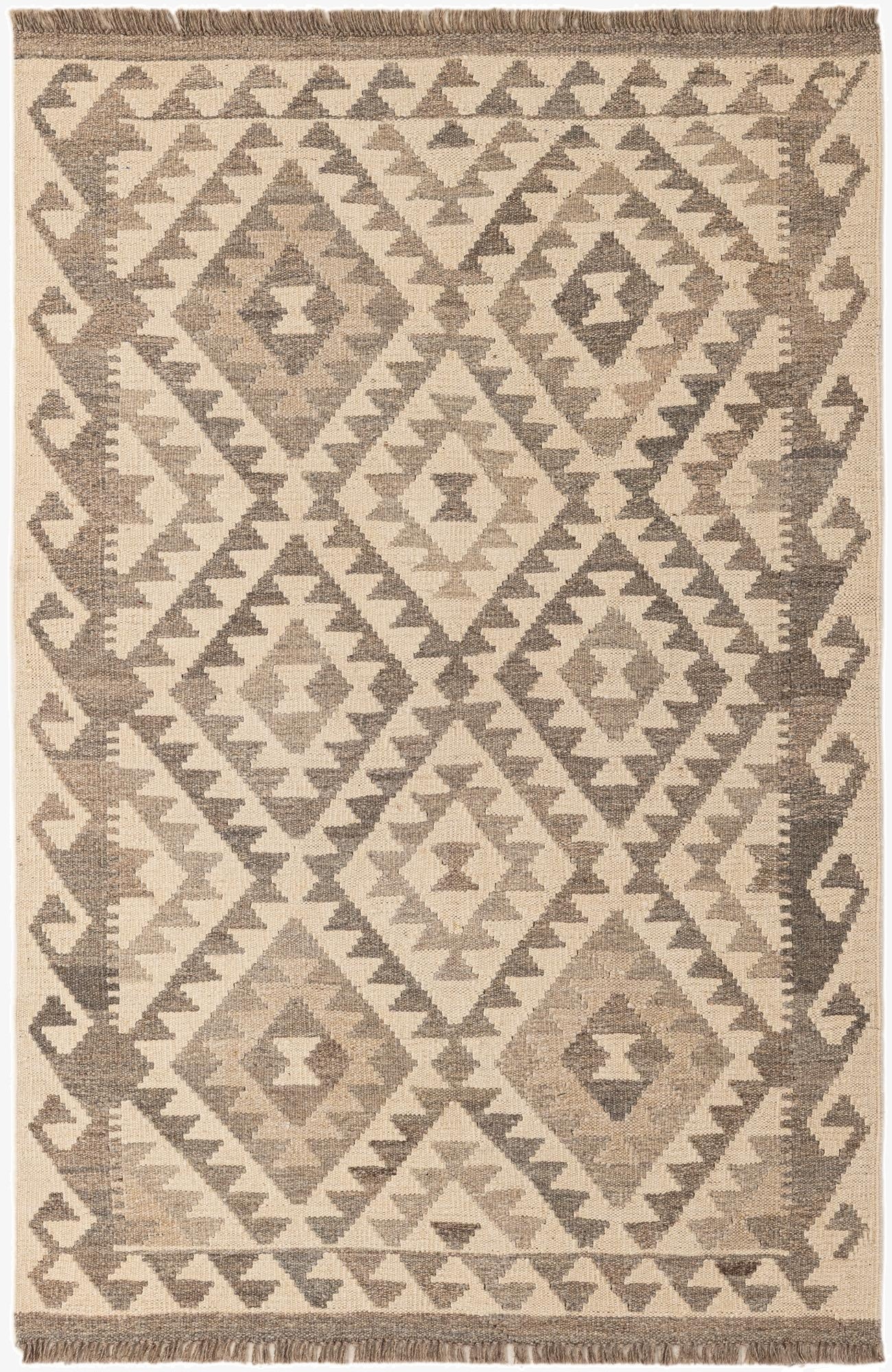  3' 5 x 5' 1  Hand Woven Kilim Maymana Wool Rug