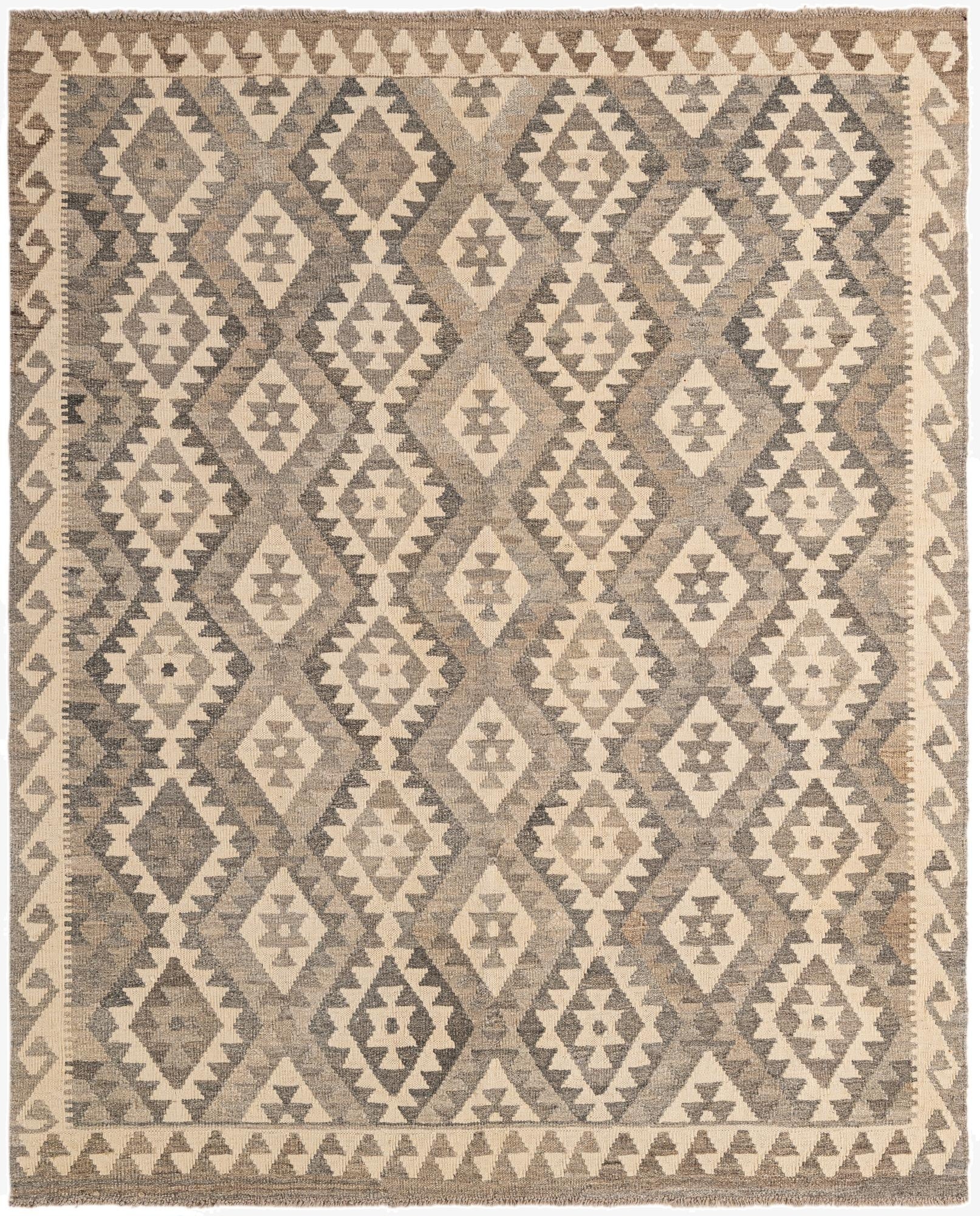  5' 3 x 6' 5  Hand Woven Kilim Maymana Wool Rug