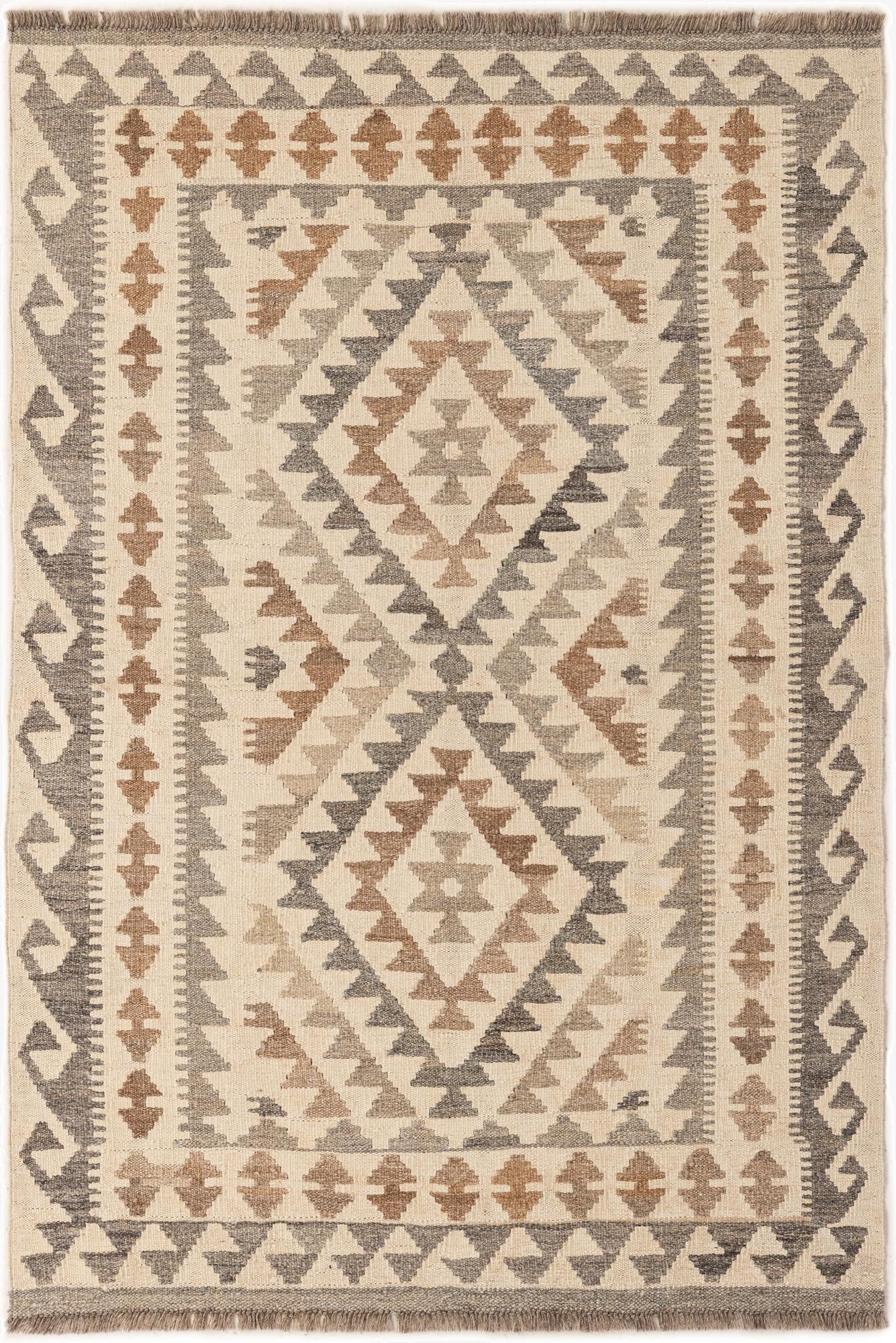  3' 5 x 5' 1  Hand Woven Kilim Maymana Wool Rug