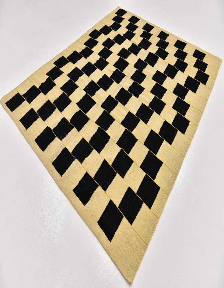 Detail image of  6' 3 x 7' 8  Hand Woven Kilim Modern Wool Rug