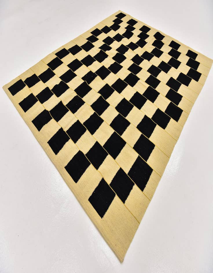 Detail image of  6' x 7' 8  Hand Woven Kilim Modern Wool Rug