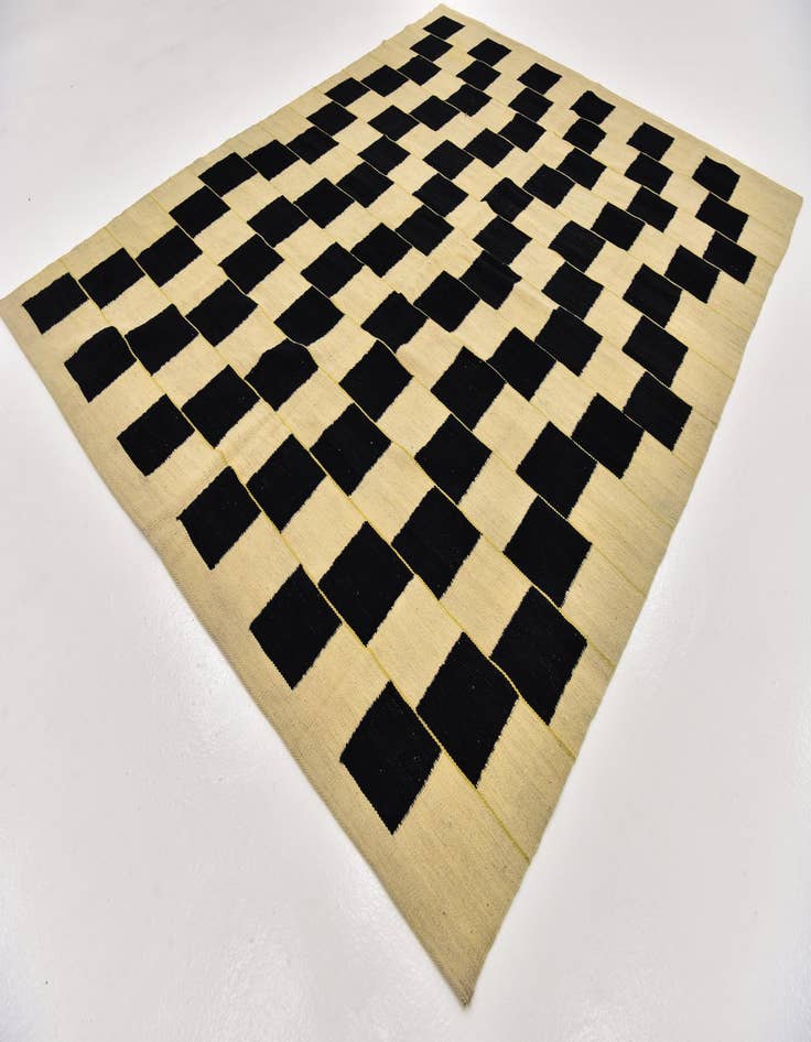 Detail image of  6' 2 x 7' 8  Hand Woven Kilim Modern Wool Rug