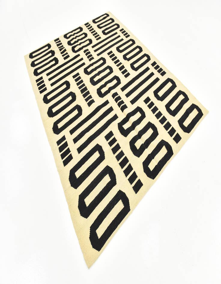 Detail image of  6' 3 x 7' 10  Hand Woven Kilim Modern Wool Rug