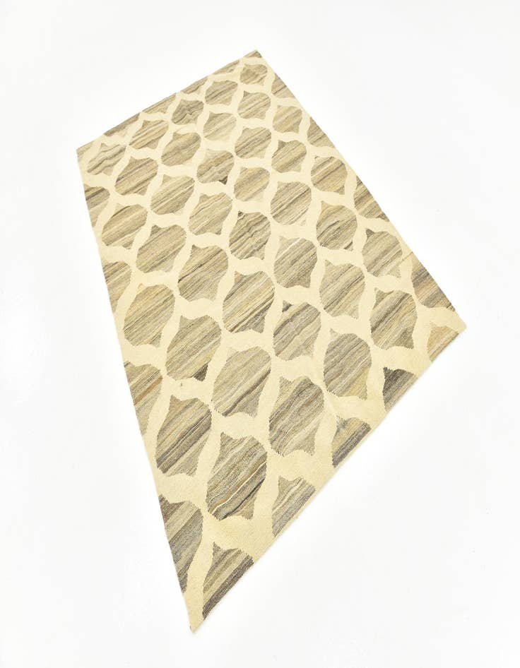 Detail image of  5' x 6' 7  Hand Woven Kilim Modern Wool Rug