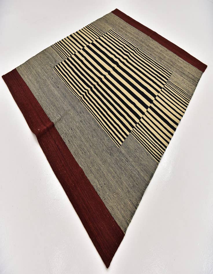 Detail image of  6' 2 x 7' 7  Hand Woven Kilim Modern Wool Rug