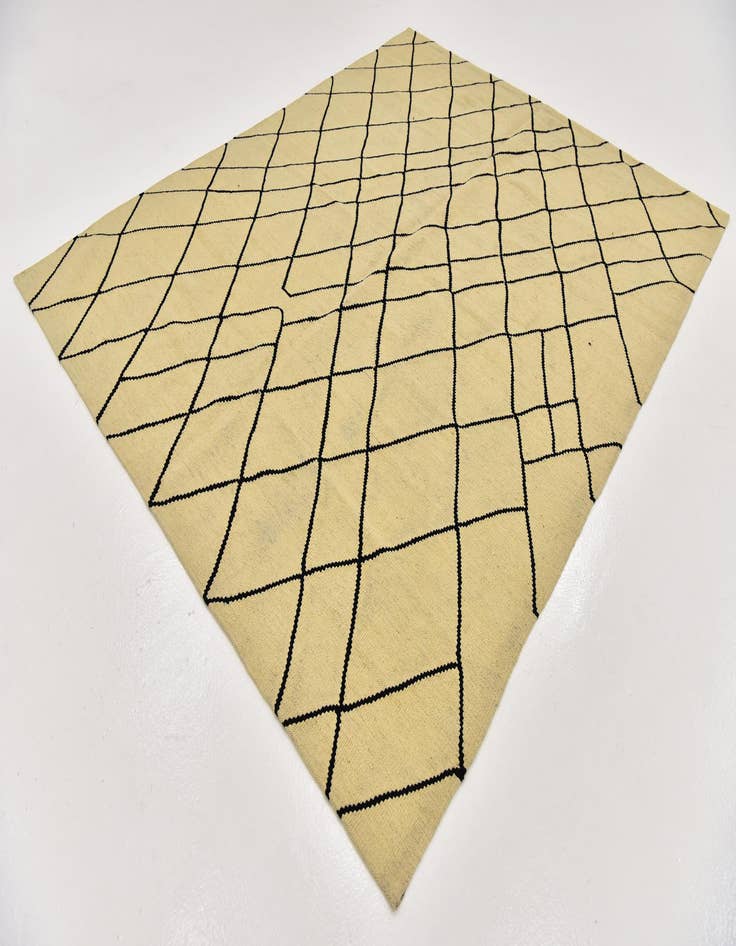 Detail image of  6' 3 x 7' 9  Hand Woven Kilim Modern Wool Rug