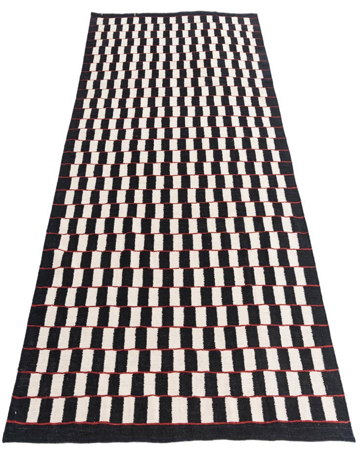 Detail image of  5' 9 x 7' 8  Hand Woven Kilim Modern Wool Rug