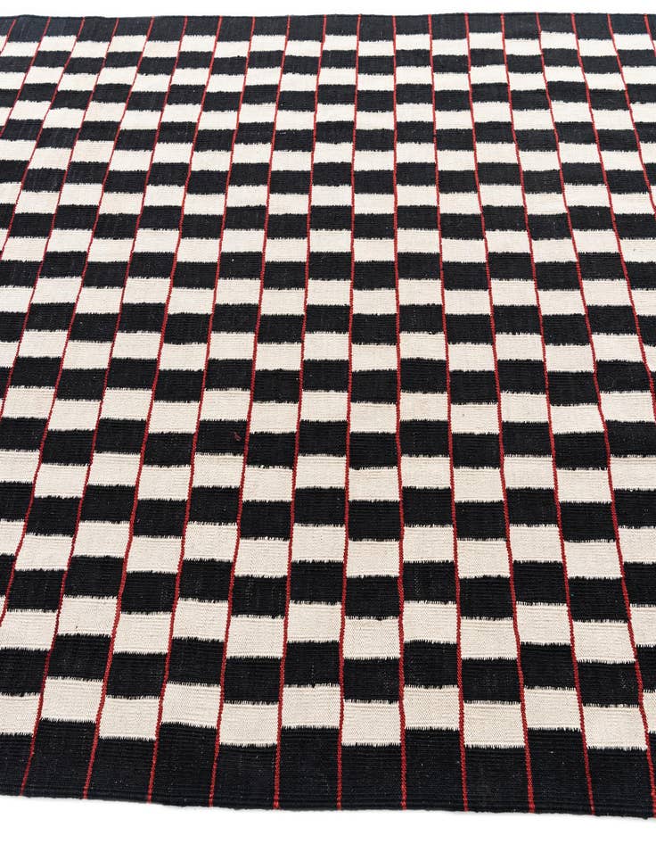 Detail image of  5' 9 x 7' 8  Hand Woven Kilim Modern Wool Rug