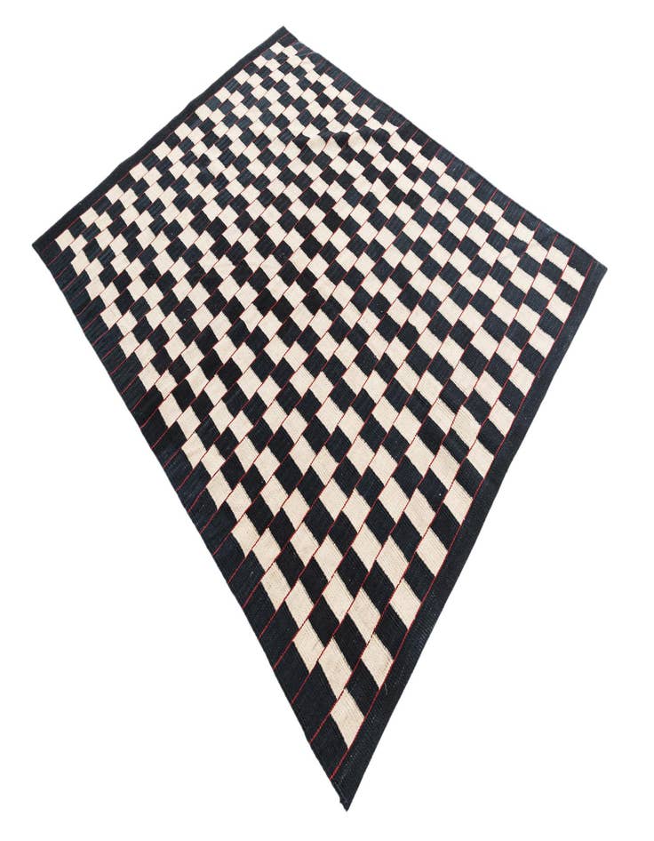 Detail image of  5' x 6' 3  Hand Woven Kilim Modern Wool Rug