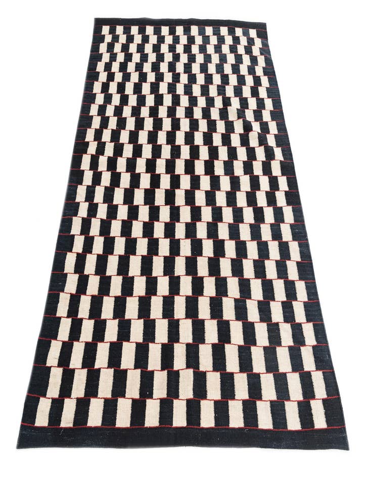 Detail image of  5' x 6' 3  Hand Woven Kilim Modern Wool Rug