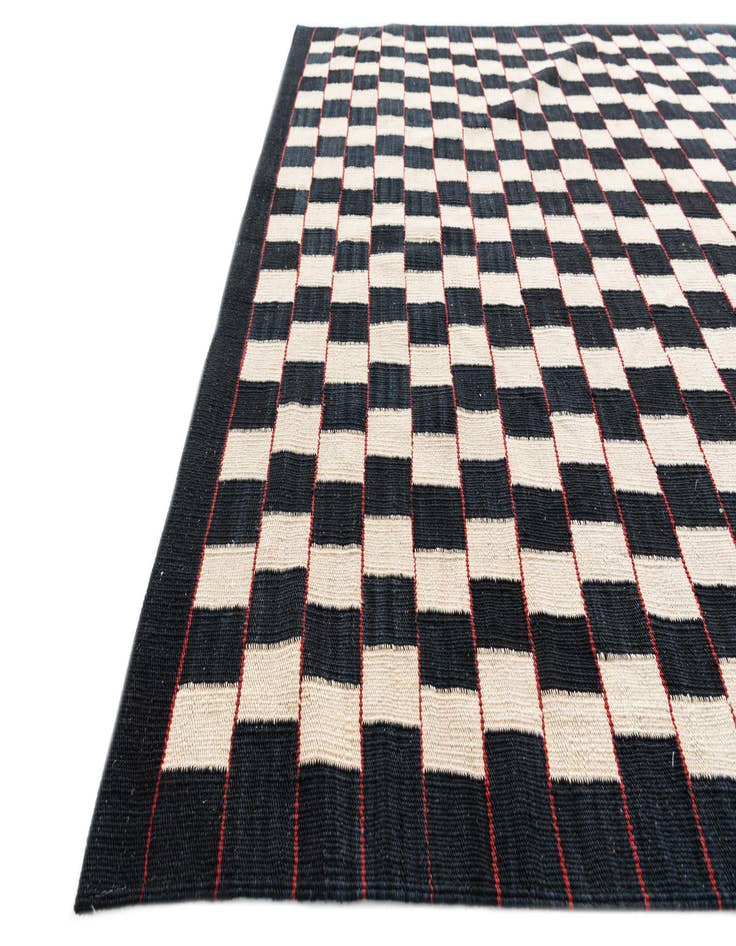 Detail image of  5' x 6' 3  Hand Woven Kilim Modern Wool Rug