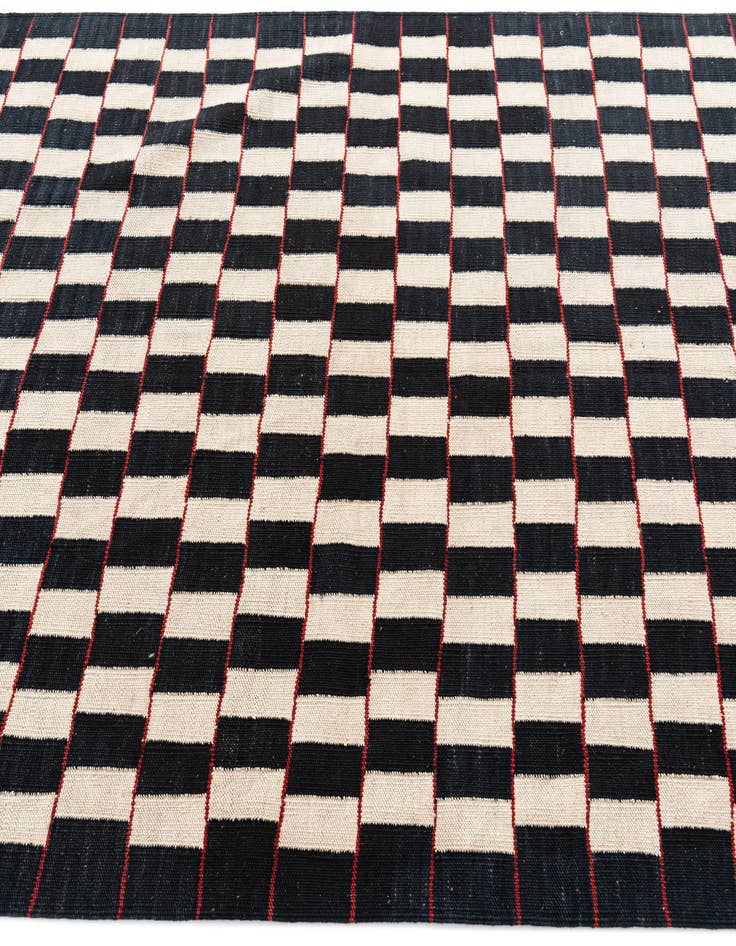 Detail image of  5' x 6' 3  Hand Woven Kilim Modern Wool Rug