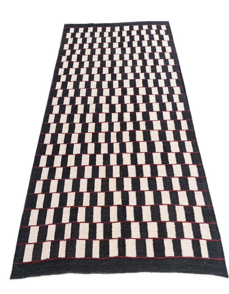 Detail image of  5' x 6' 4  Hand Woven Kilim Modern Wool Rug