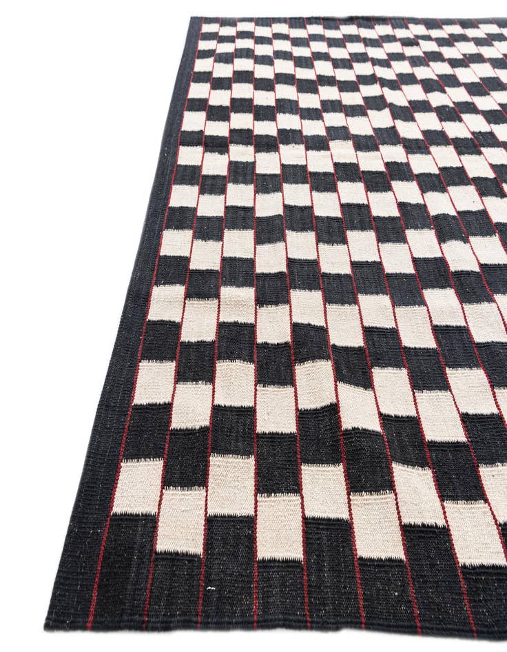 Detail image of  5' x 6' 4  Hand Woven Kilim Modern Wool Rug
