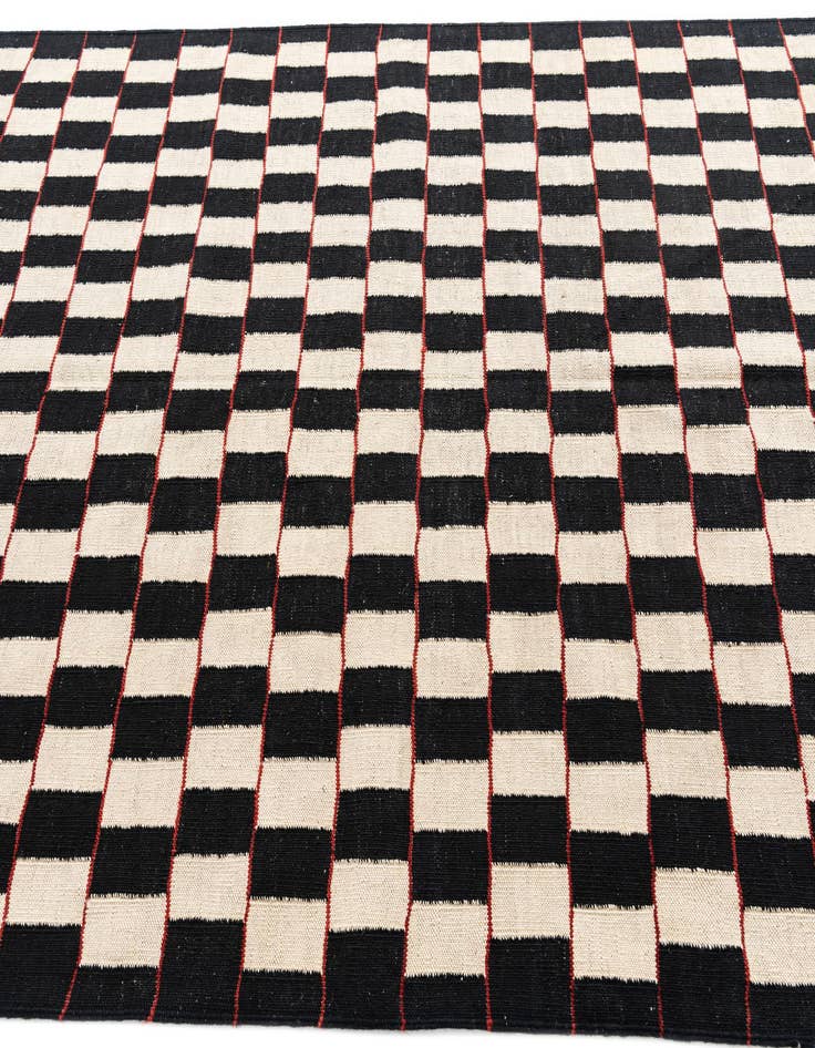 Detail image of  5' 2 x 6' 3  Hand Woven Kilim Modern Wool Rug