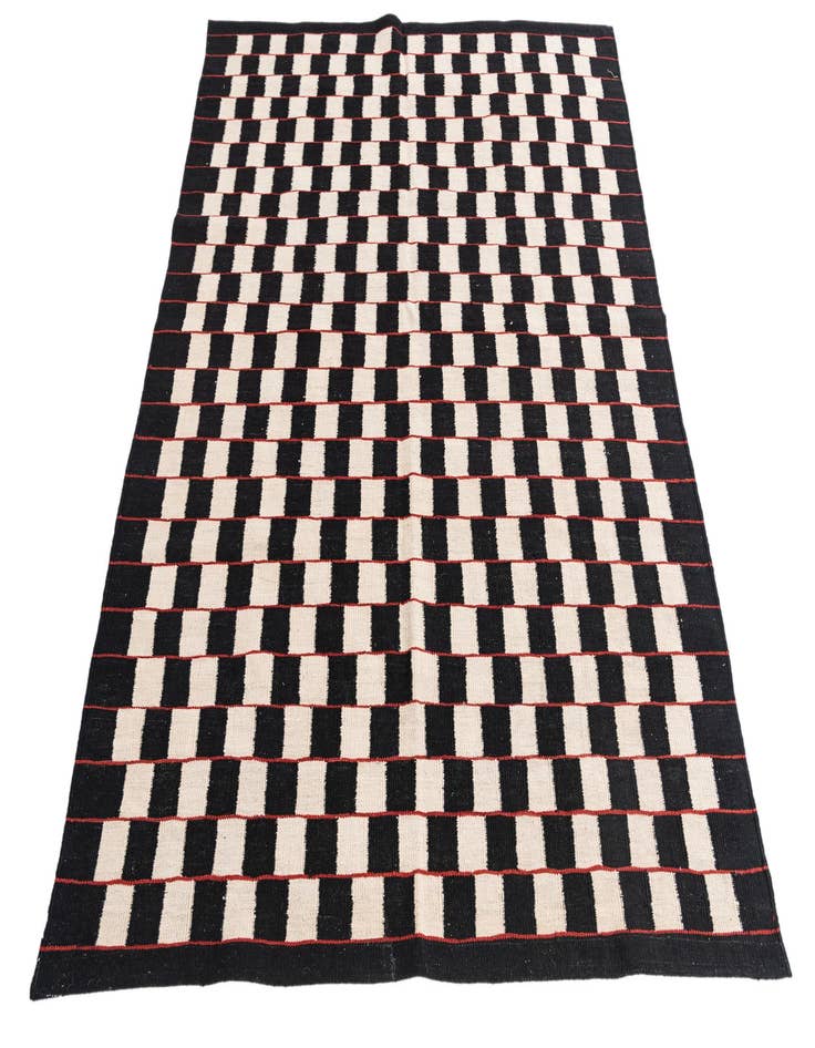 Detail image of  5' x 6' 4  Hand Woven Kilim Modern Wool Rug