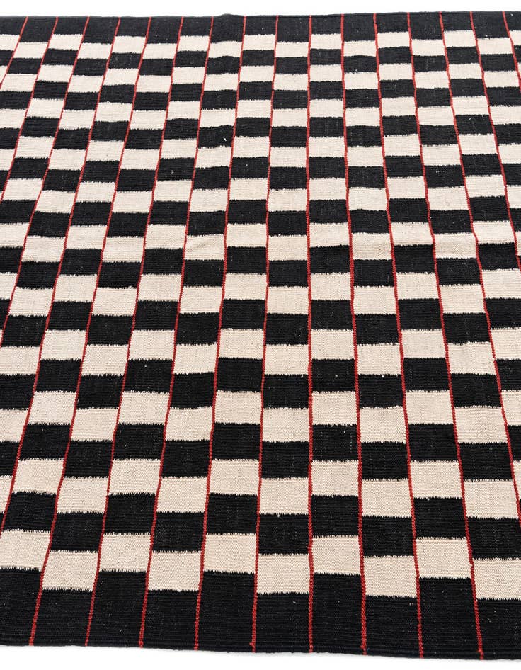 Detail image of  5' x 6' 4  Hand Woven Kilim Modern Wool Rug