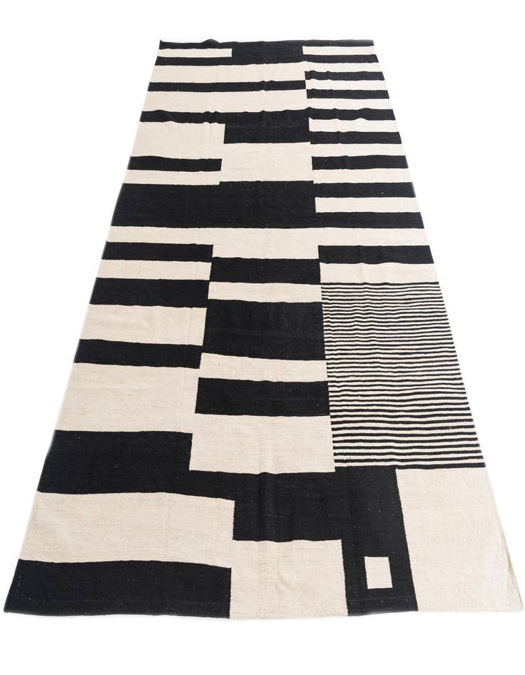 Detail image of  6' 9 x 10' 7  Hand Woven Kilim Modern Wool Rug