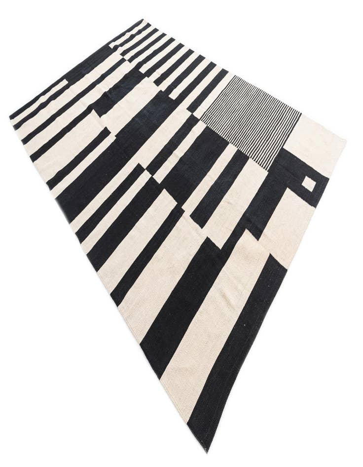 Detail image of  6' 7 x 9' 10  Hand Woven Kilim Modern Wool Rug