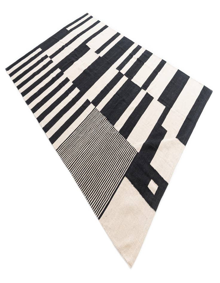 Detail image of  6' 7 x 9' 9  Hand Woven Kilim Modern Wool Rug