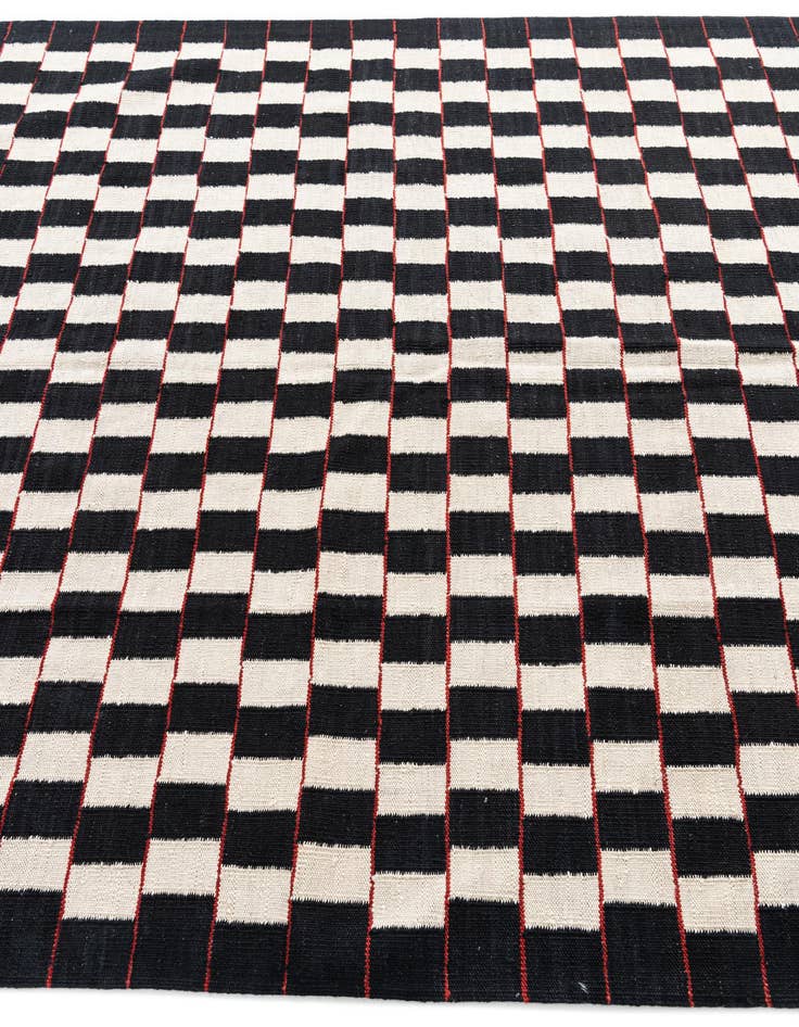 Detail image of  5' 8 x 7' 8  Hand Woven Kilim Modern Wool Rug