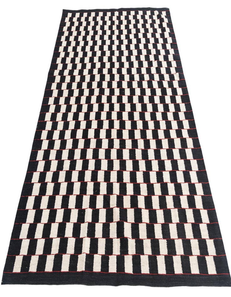 Detail image of  5' 9 x 7' 8  Hand Woven Kilim Modern Wool Rug