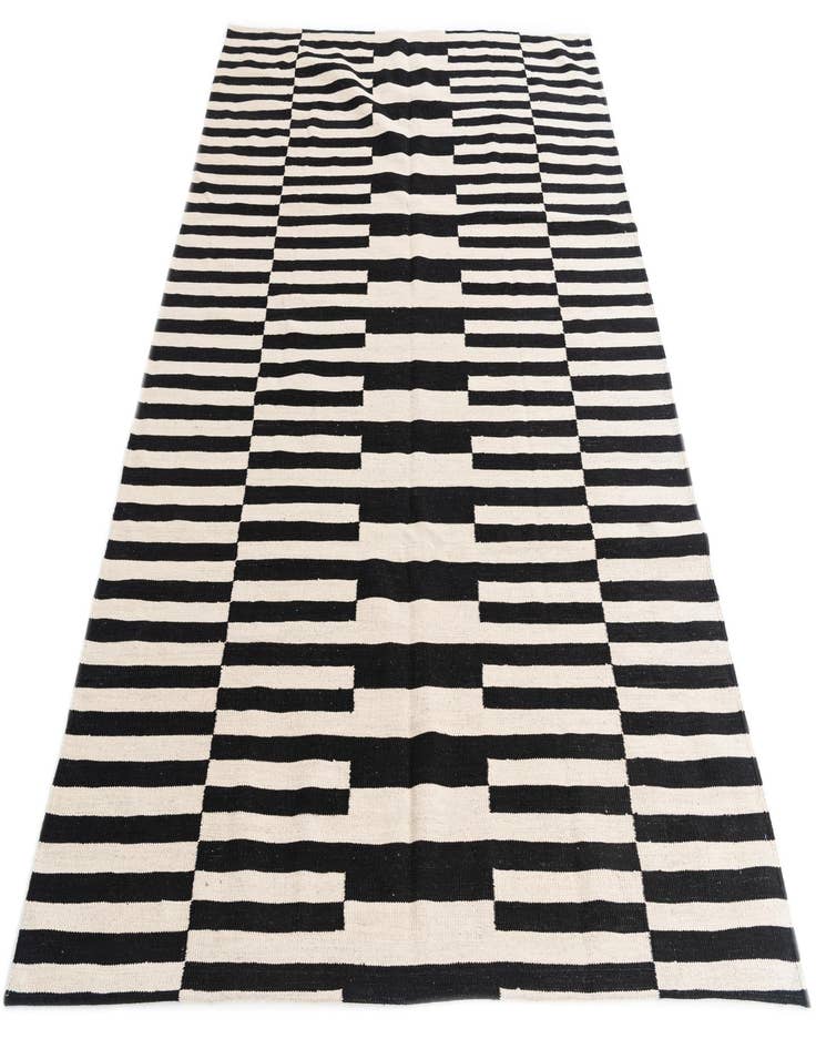 Detail image of  5' 9 x 7' 9  Hand Woven Kilim Modern Wool Rug