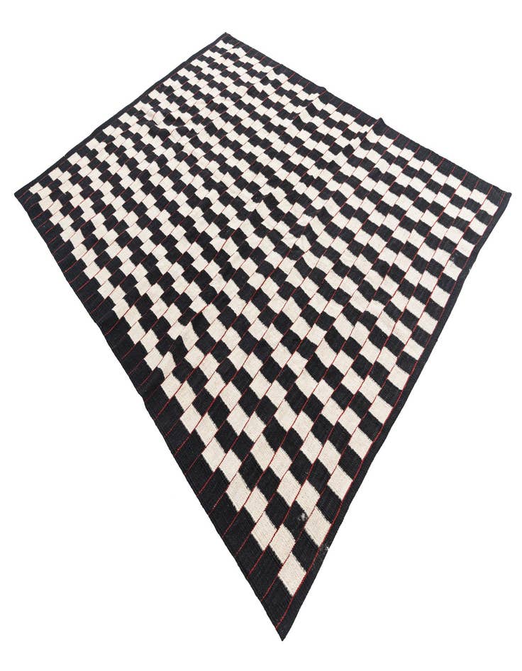 Detail image of  5' 10 x 7' 6  Hand Woven Kilim Modern Wool Rug