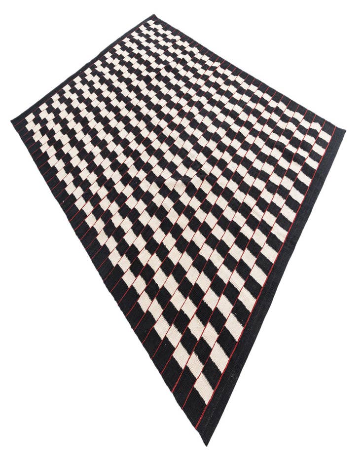 Detail image of  5' 9 x 7' 8  Hand Woven Kilim Modern Wool Rug