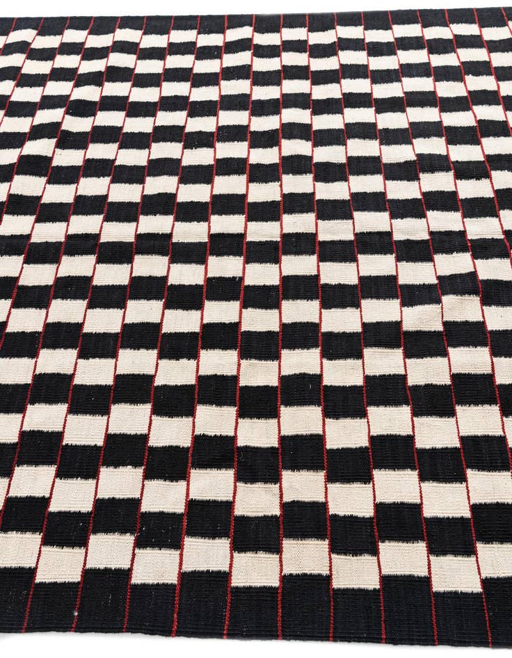 Detail image of  5' 9 x 7' 8  Hand Woven Kilim Modern Wool Rug