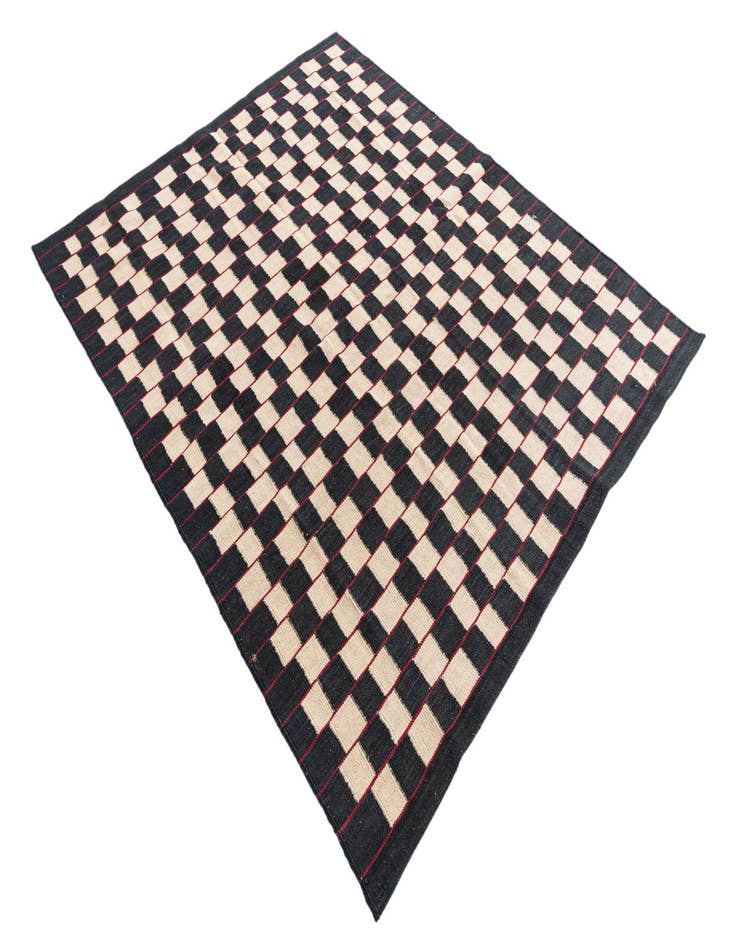 Detail image of  5' 1 x 6' 2  Hand Woven Kilim Modern Wool Rug