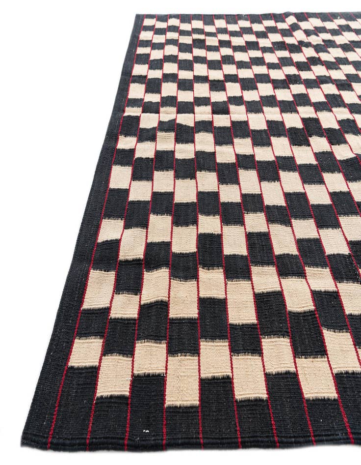 Detail image of  5' 1 x 6' 2  Hand Woven Kilim Modern Wool Rug