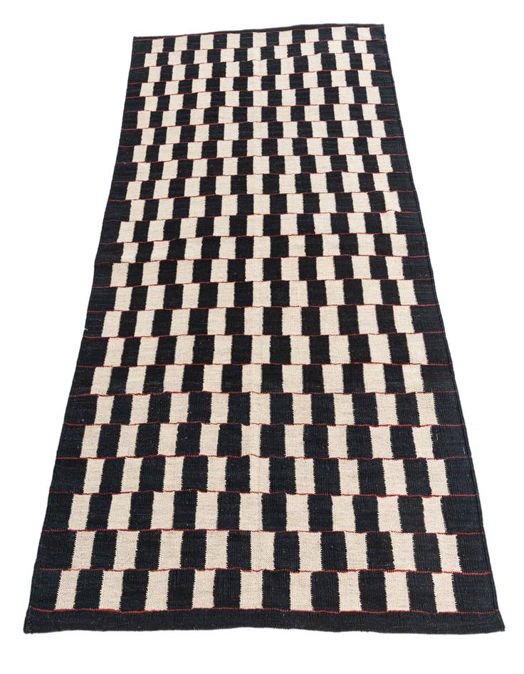 Detail image of  4' 4 x 5' 7  Hand Woven Kilim Modern Wool Rug