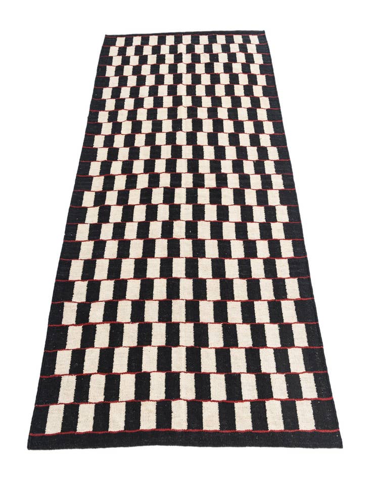 Detail image of  4' 2 x 5' 9  Hand Woven Kilim Modern Wool Rug