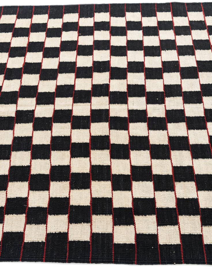 Detail image of  4' 2 x 5' 9  Hand Woven Kilim Modern Wool Rug