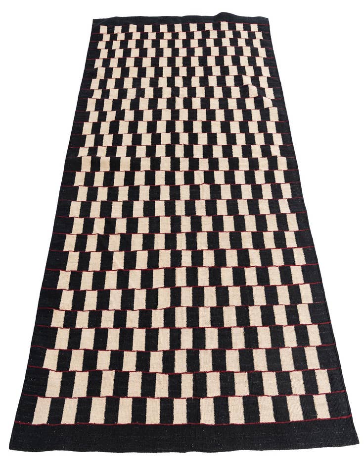 Detail image of  4' 10 x 6' 5  Hand Woven Kilim Modern Wool Rug